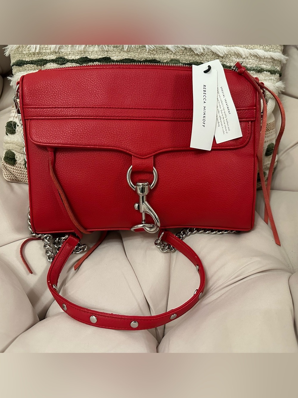 Rebecca Minkoff Red Pebbled Leather Convertible Crossbody Bag